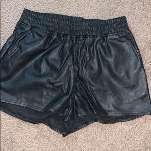H&M Faux Leather Black Shorts